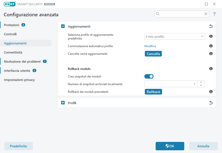 Ulteriori opzioni di aggiornamento Ulteriori opzioni di aggiornamento