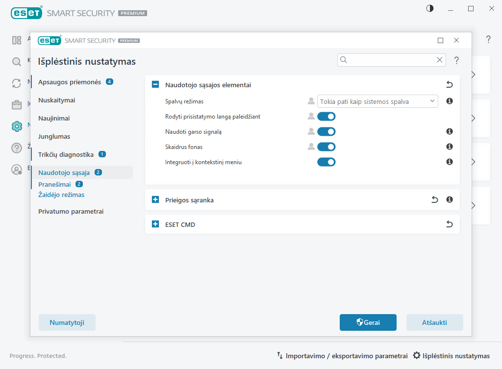 Naudotojo sąsajos elementai Naudotojo sąsajos elementai