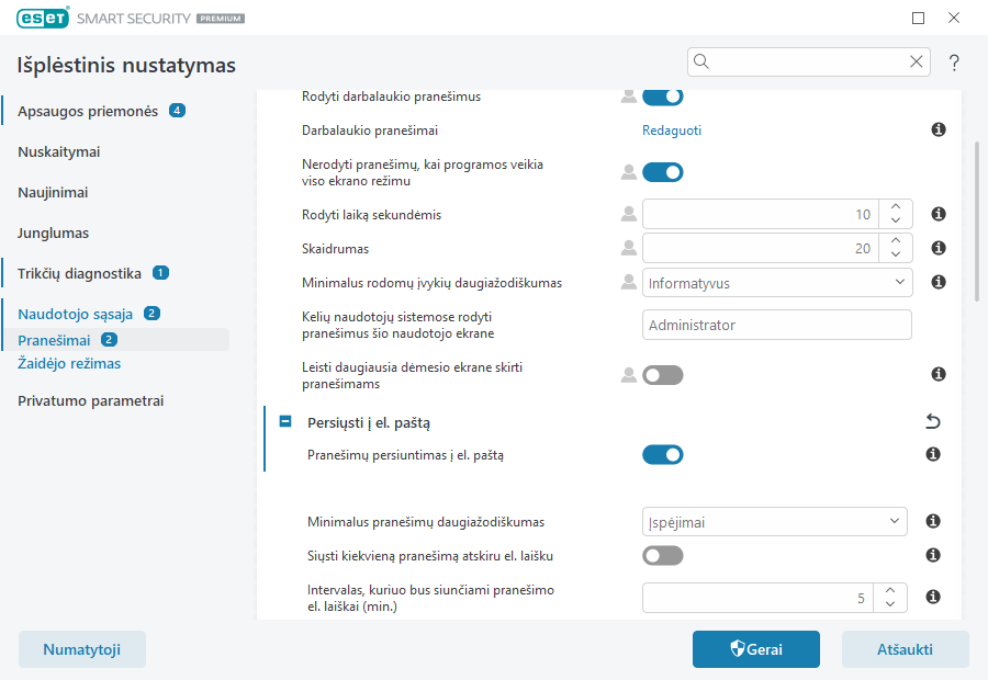 Pranešimų persiuntimas Pranešimų persiuntimas