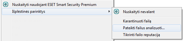 Kontekstinis meniu Kontekstinis meniu