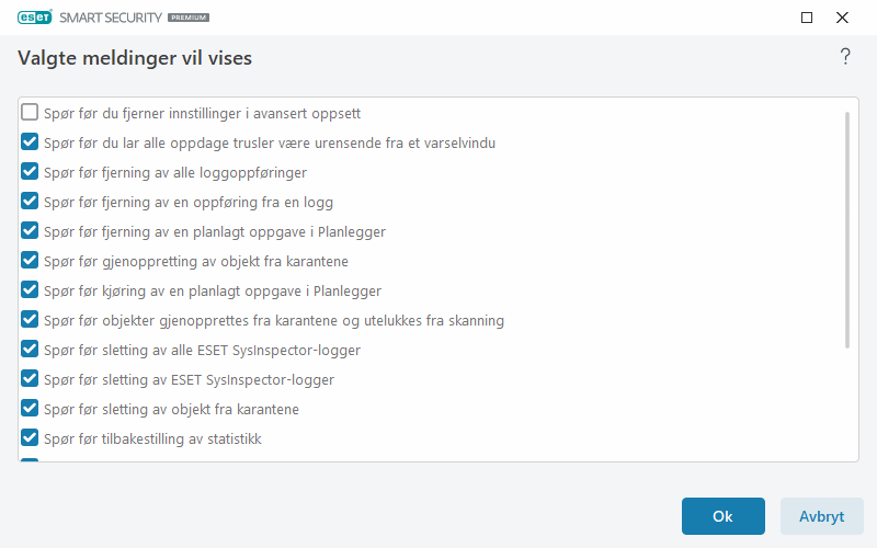 Bekreftelsesmeldinger Bekreftelsesmeldinger