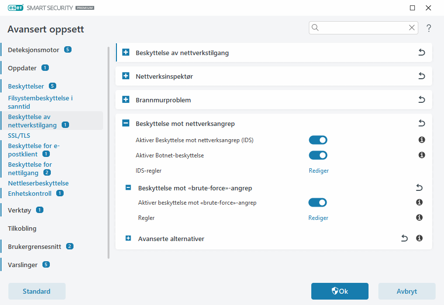 Beskyttelse mot «brute-force»-angrep Beskyttelse mot «brute-force»-angrep
