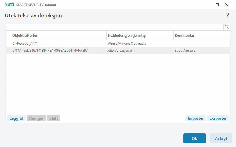Utelatelse av deteksjon
