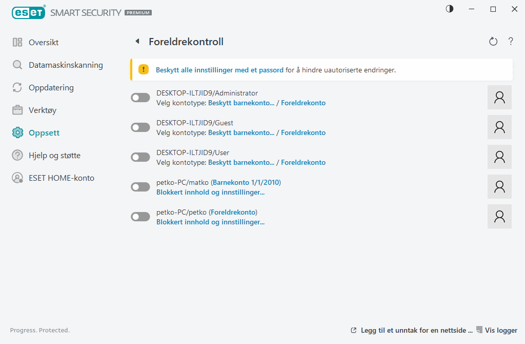 Foreldrekontroll Foreldrekontroll