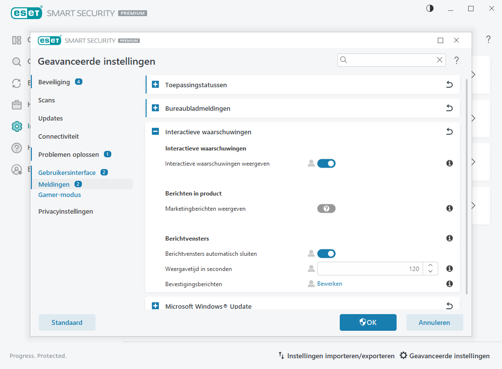 Interactieve waarschuwingen