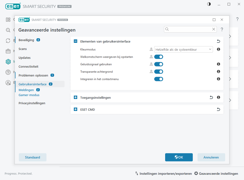 Elementen van gebruikersinterface Elementen van gebruikersinterface