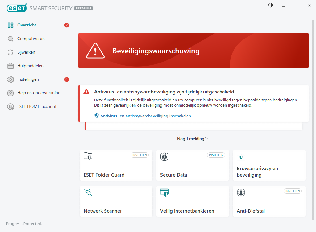 Kritiek probleem aangegeven