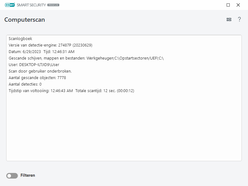 Computerscan scanlogboek