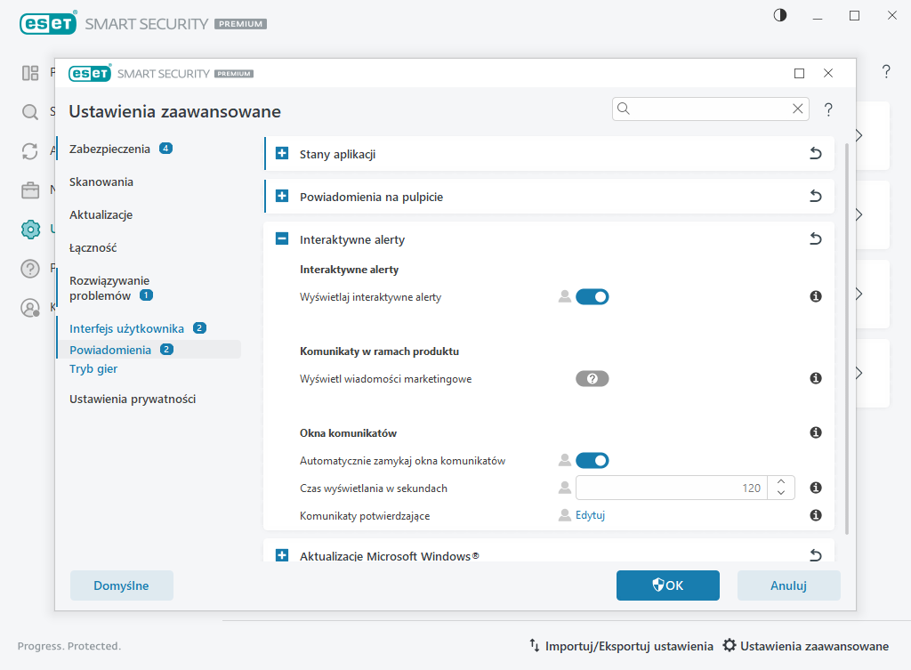 Powiadomienia na pulpicie Powiadomienia na pulpicie