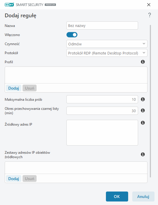Edytor reguł Edytor reguł