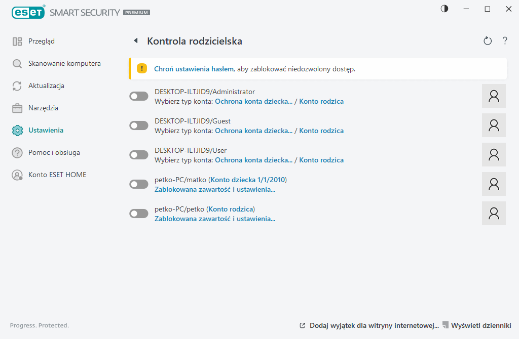 Kontrola rodzicielska Kontrola rodzicielska
