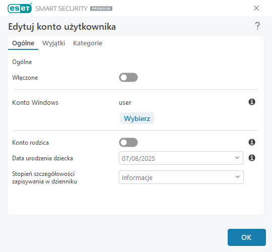 Edytuj konto użytkownika