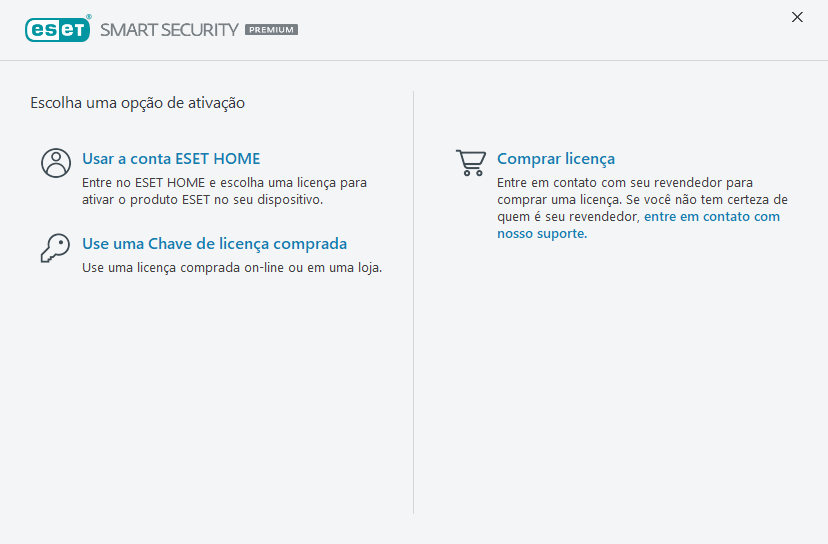Ativação do produto Ativação do produto