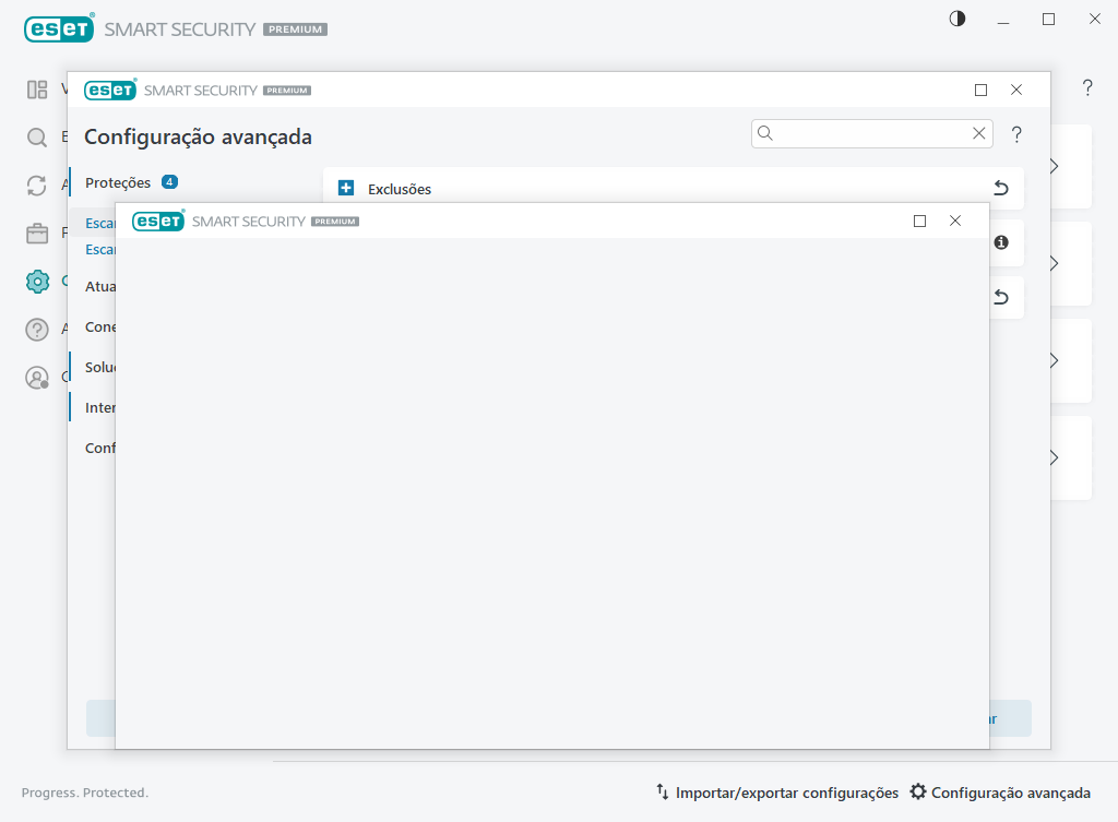 Exclusões de desempenho