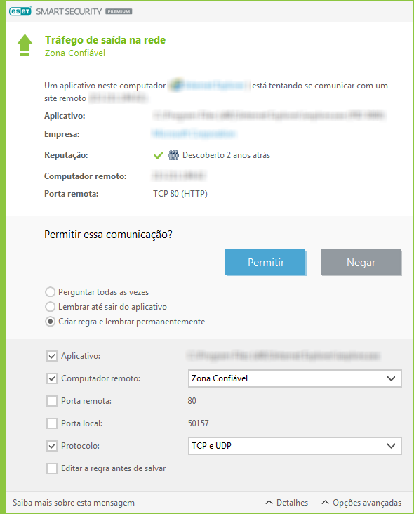 Tráfego de saída na rede Tráfego de saída na rede