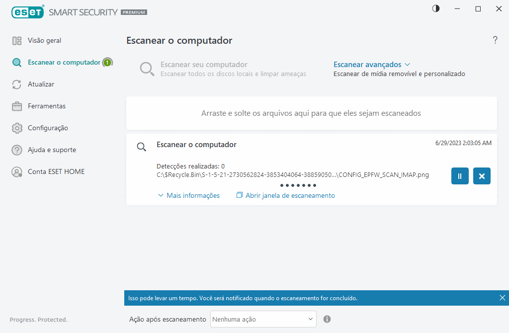Escanear o computador Escanear o computador