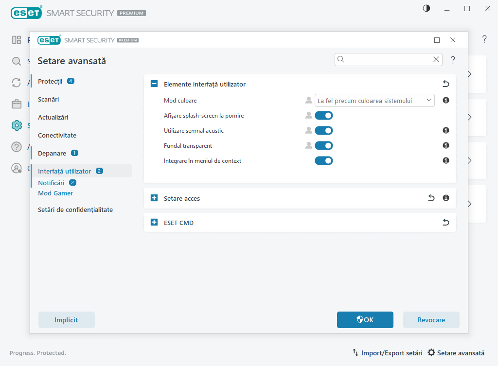 Elemente interfață utilizator Elemente interfață utilizator