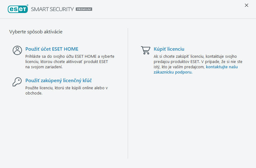 Aktivácia produktu Aktivácia produktu