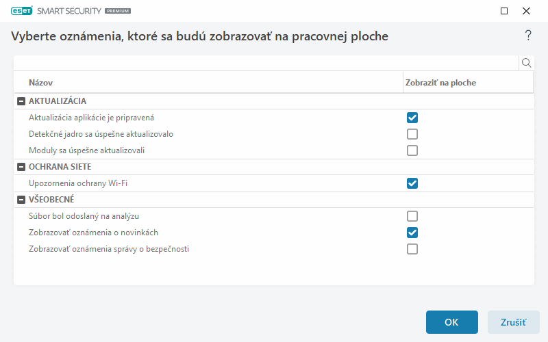 Oznámenia na ploche Oznámenia na ploche
