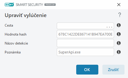 Upraviť vylúčenie