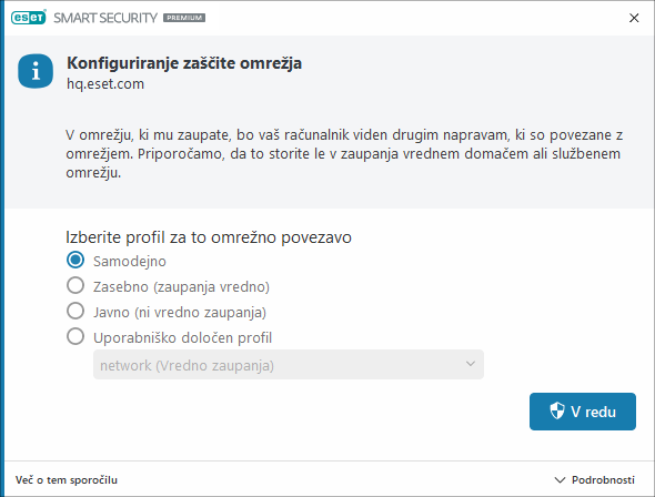 Konfiguriranje zaščite omrežja
