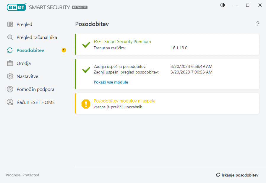 Posodobitev modulov ni uspela Posodobitev modulov ni uspela