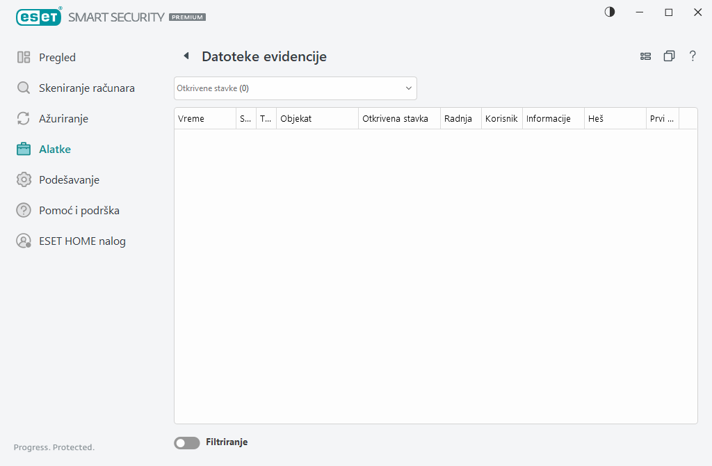 Datoteke evidencije Datoteke evidencije