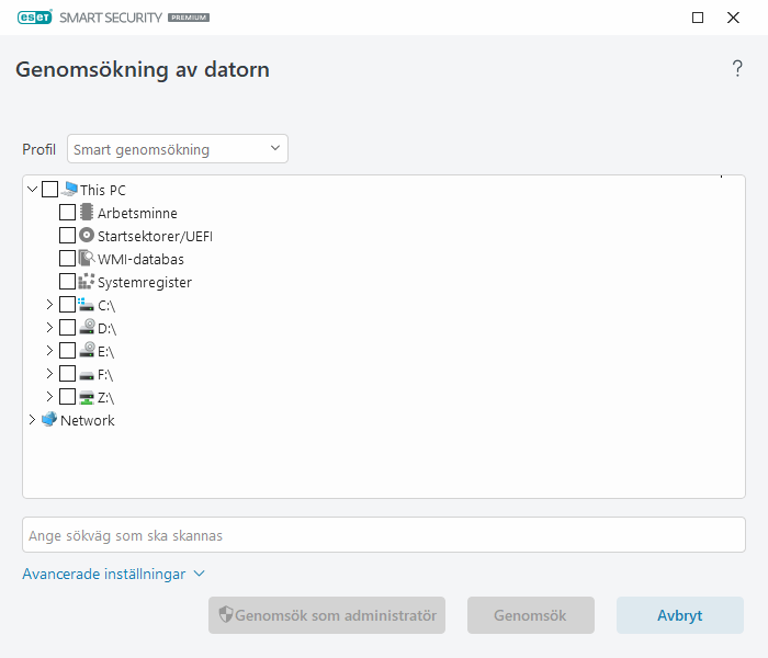 Anpassad genomsökning Anpassad genomsökning