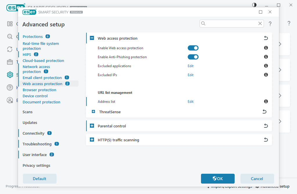 Web access protection