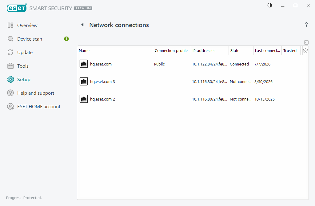 Network connections Network connections