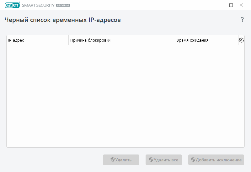 Временный черный список IP-адресов Временный черный список IP-адресов