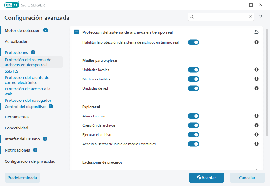Protección del sistema de archivos en tiempo real