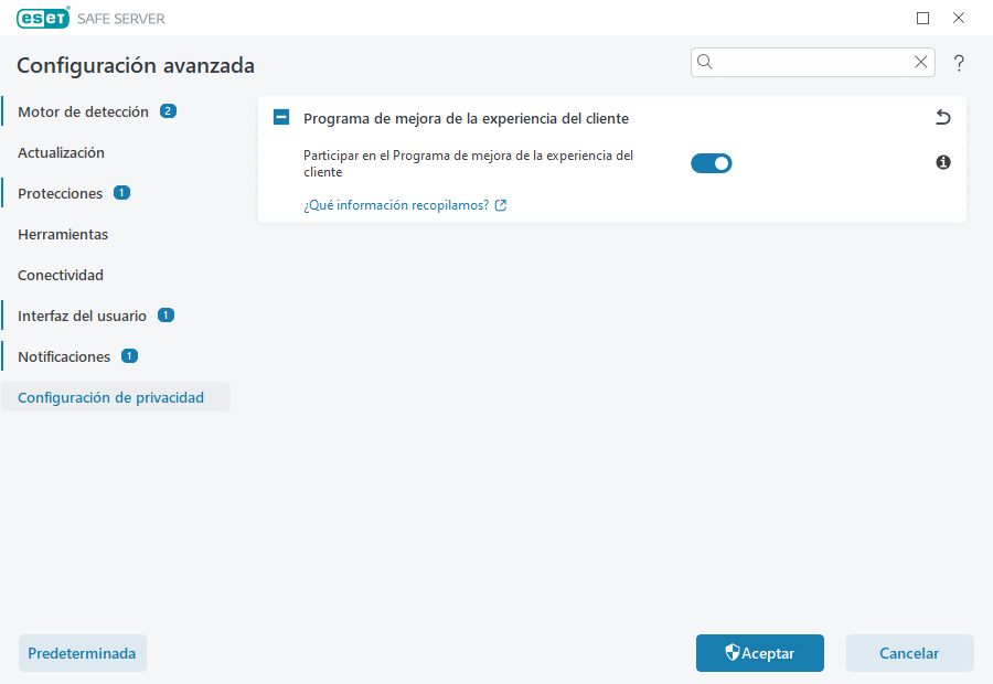 Configuración de privacidad