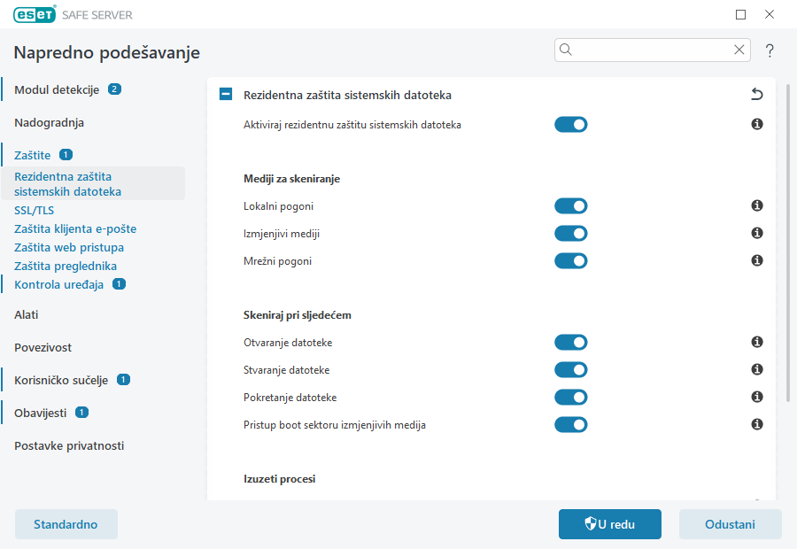 Rezidentna zaštita sistemskih datoteka Rezidentna zaštita sistemskih datoteka