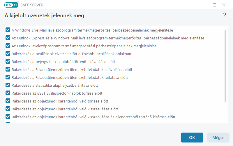 Megerősítési üzenetek Megerősítési üzenetek