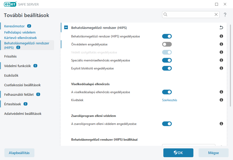 Behatolásmegelőző rendszer (HIPS) Behatolásmegelőző rendszer (HIPS)