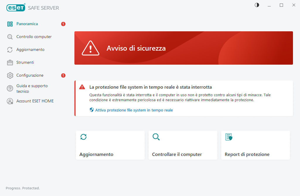 Problema critico indicato