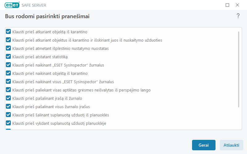 Patvirtinimo pranešimai