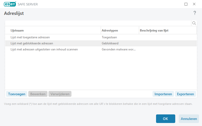 Beheer van URL-lijsten