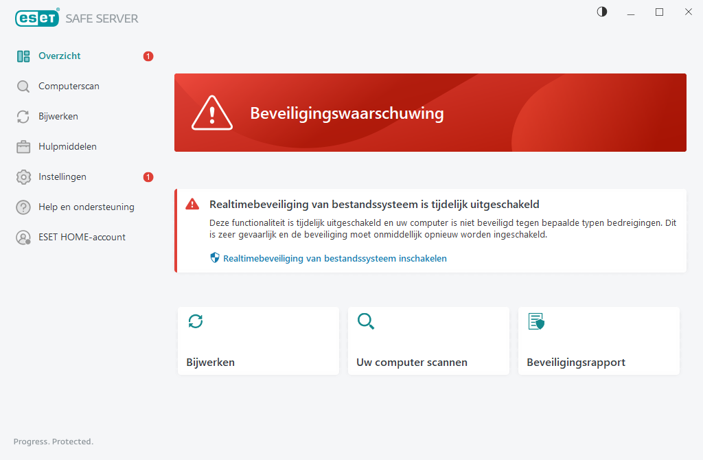Kritiek probleem aangegeven