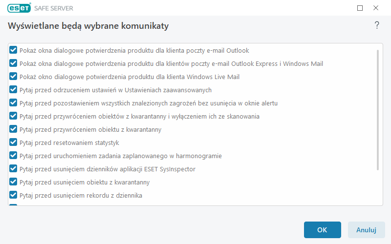 Komunikaty wymagające potwierdzeń Komunikaty wymagające potwierdzeń