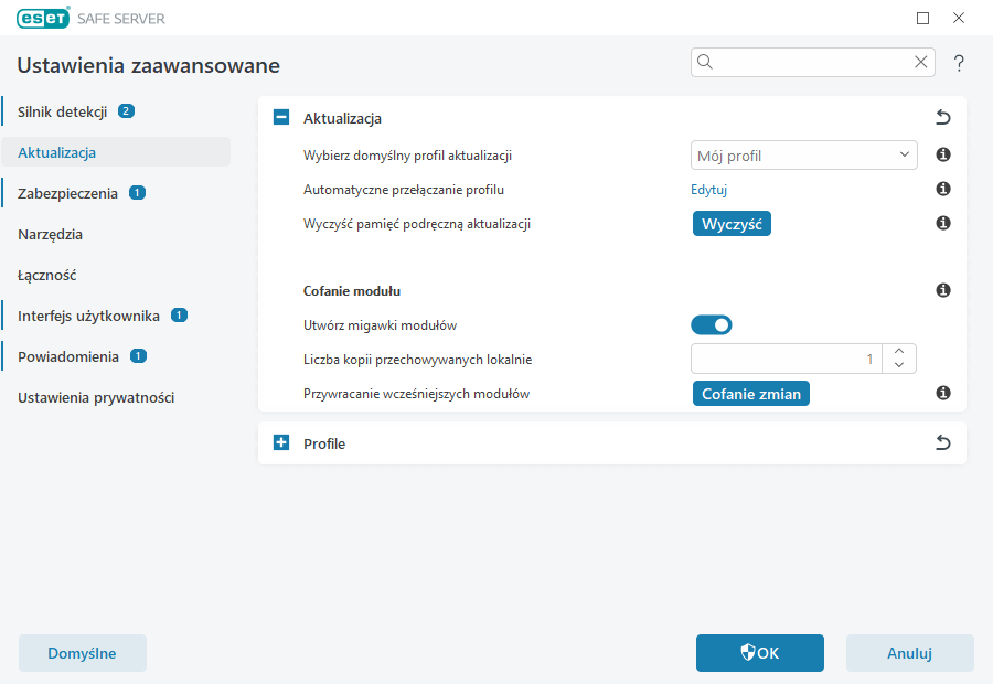 Cofanie aktualizacji modułów Cofanie aktualizacji modułów