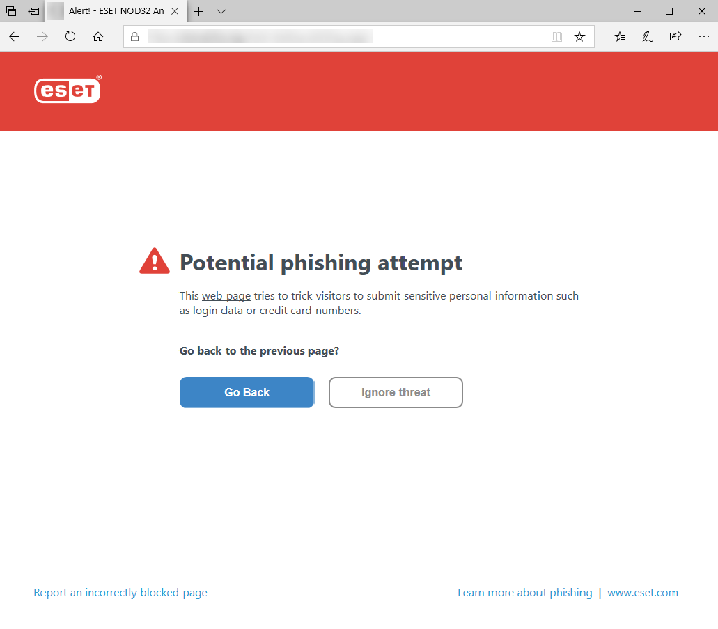 Potencjalny atak typu „phishing”
