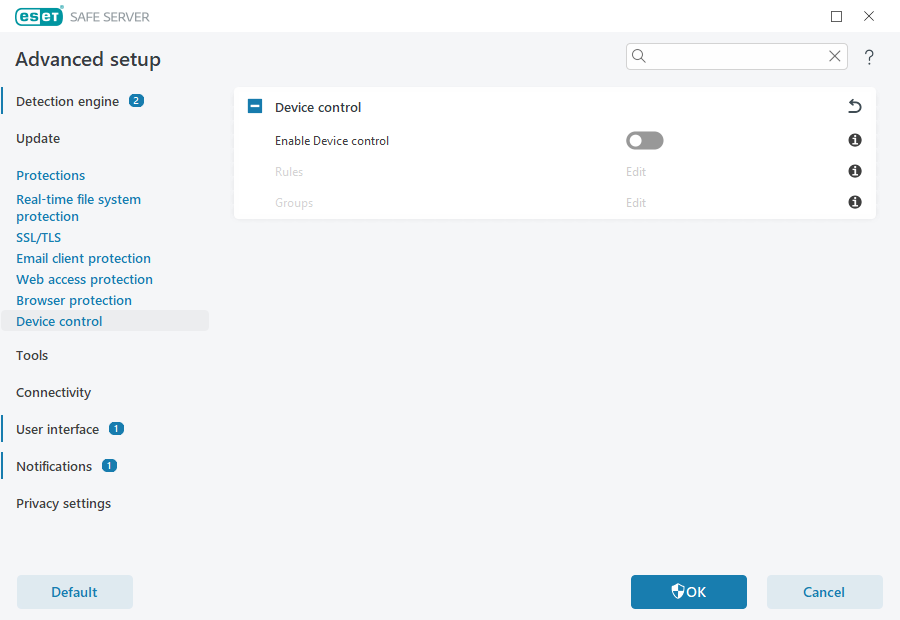 Aygıt denetimi kural düzenleyicisi Aygıt denetimi kural düzenleyicisi