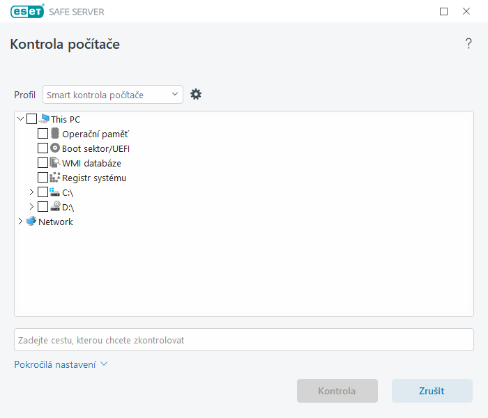 Volitelná kontrola Volitelná kontrola