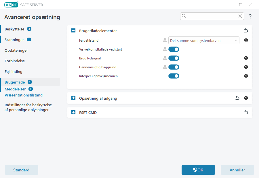 Brugerfladeelementer Brugerfladeelementer