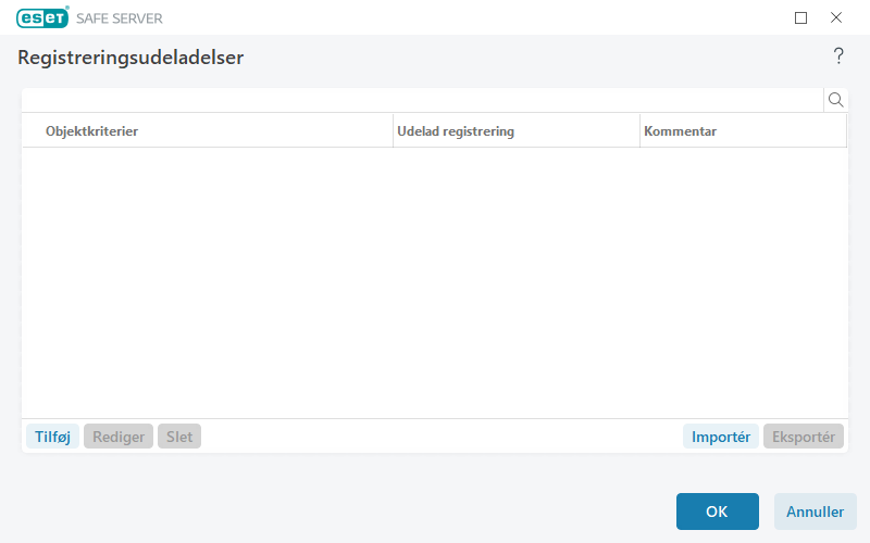 Udeladte registreringer
