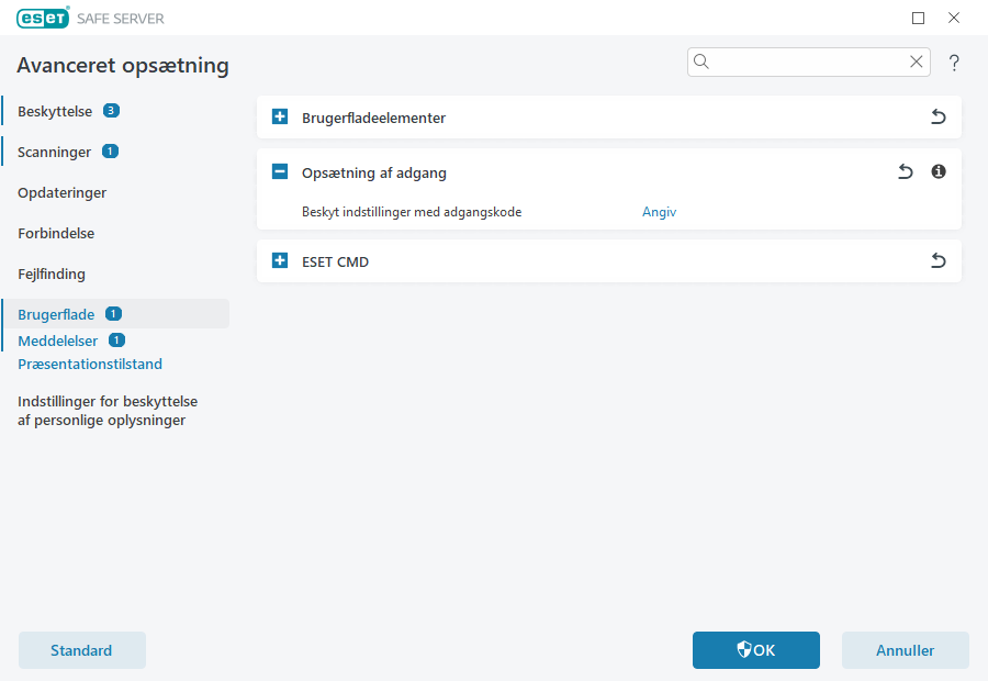 Opsætning af adgang Opsætning af adgang