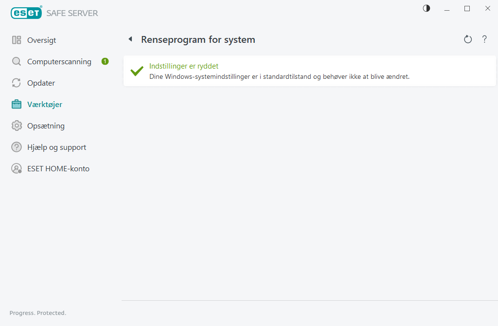 Nulstil systemindstillinger