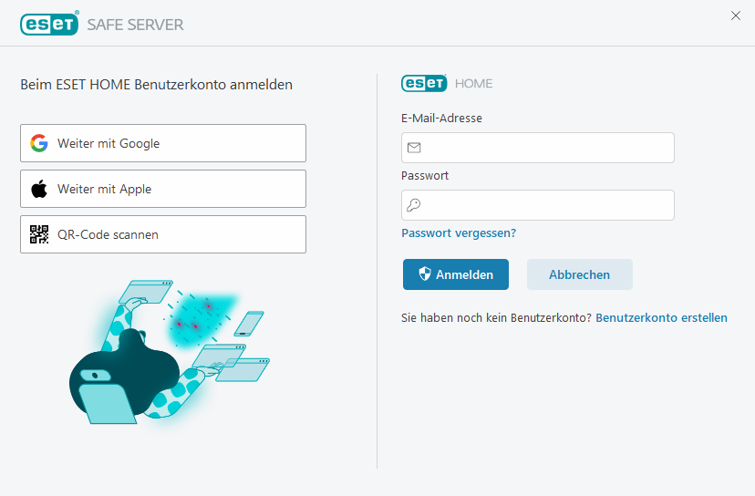 Bei ESET HOME anmelden Bei ESET HOME anmelden
